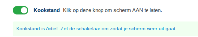 kookstand aan