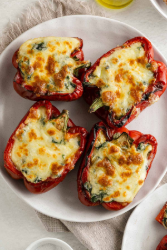 gevulde paprika met spinazie