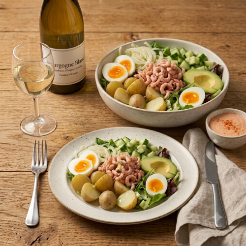Klik voor grote versie garnalen maaltijdsalade met groenten