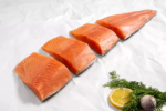 zalm op huid gebakken